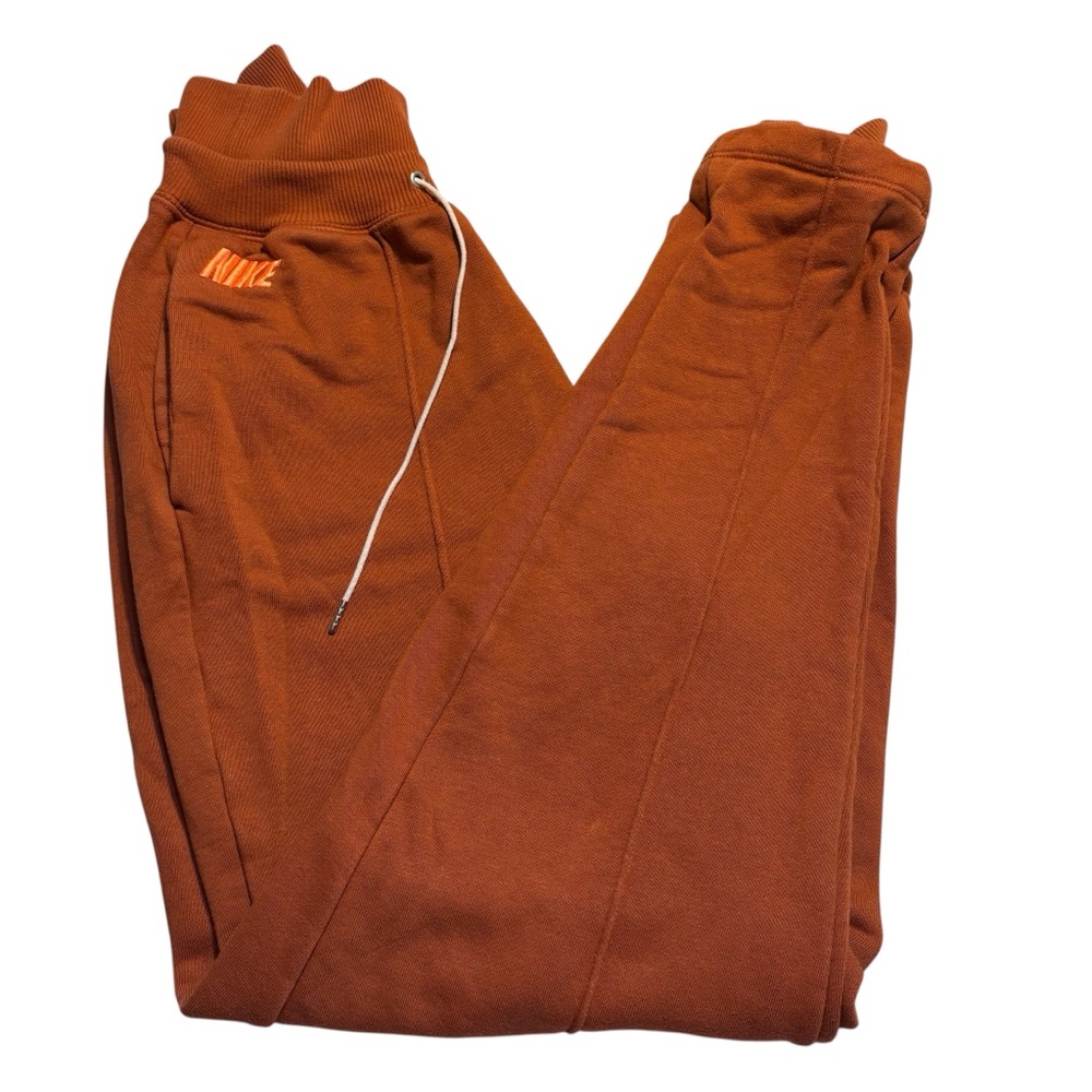 Sale! NIKE Joggers Small Iron Clash Easy Fleece Burnt Sunrise Orange Track Pants